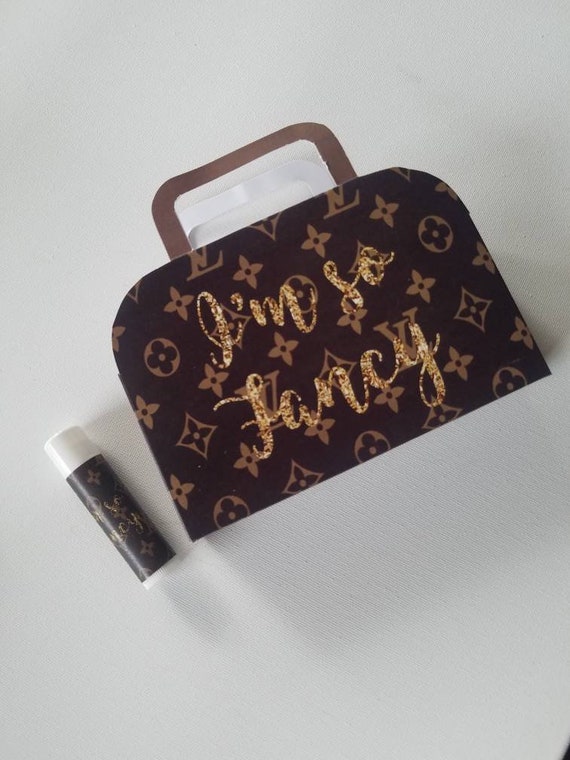 logos designer inspired purse tote bags | birthday diva party favors quinceanera sweet sixteen | designer logo print | lip balm sets Il_570xn
