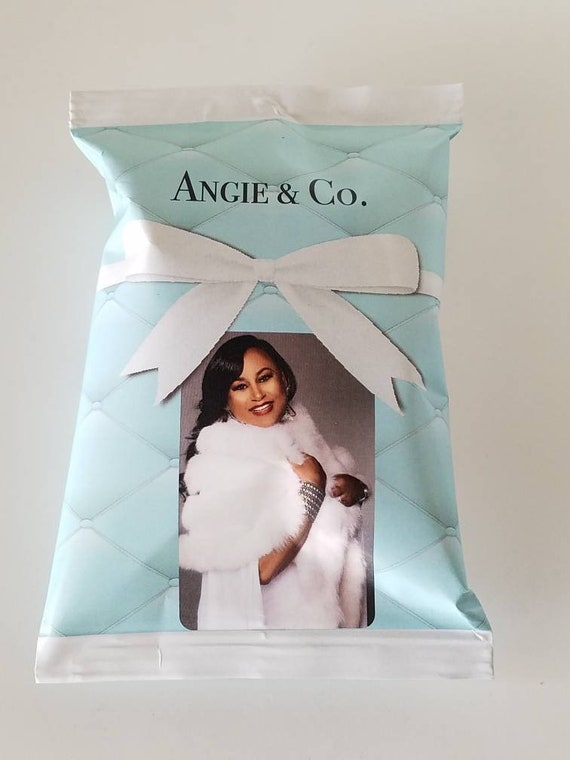 Breakfast at Tiffany Co Party Potato Chip Bag Favors Chips Wrappers Gifts Custom Photos Unique Favor Personalized Photo SET OF 10 Etsy