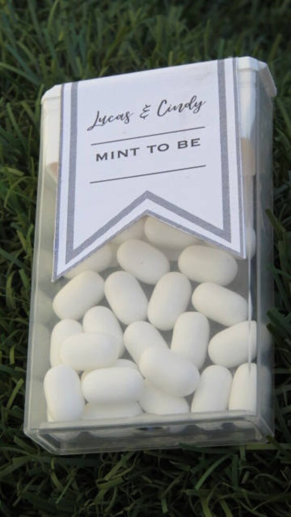Custom Wedding Tic Tac labels ⎜Bridal shower party gifts ⎜Personalized mint treats⎜Mint to Be favors ⎜2018 wedding favors labels ⎜ SET OF 10 Il_570xn