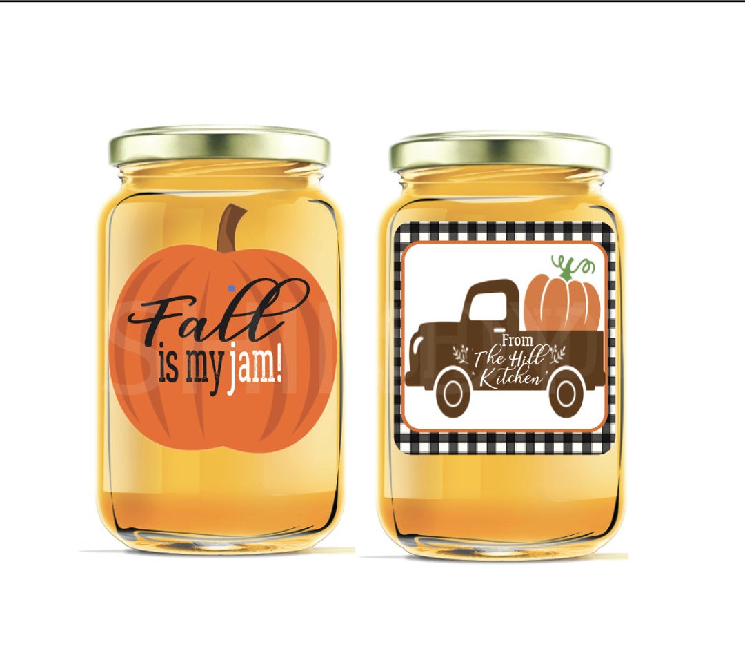 Fall Label Jar Thanksgiving Homemade Jam Jar Labels Basket Fillers Gifts family Jelly ...