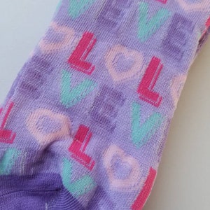 Personalized sock gifts custom sock wrap gift unique Valentine's Day mature classroom treats favors socks gifts cheap affordable gift Purple ladies 9-11