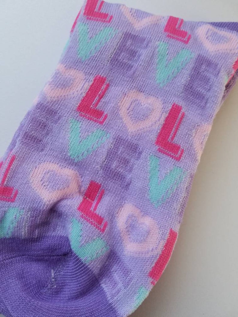 Personalized sock gifts custom sock wrap gift unique Valentine's Day mature classroom treats favors socks gifts cheap affordable gift Purple ladies 9-11