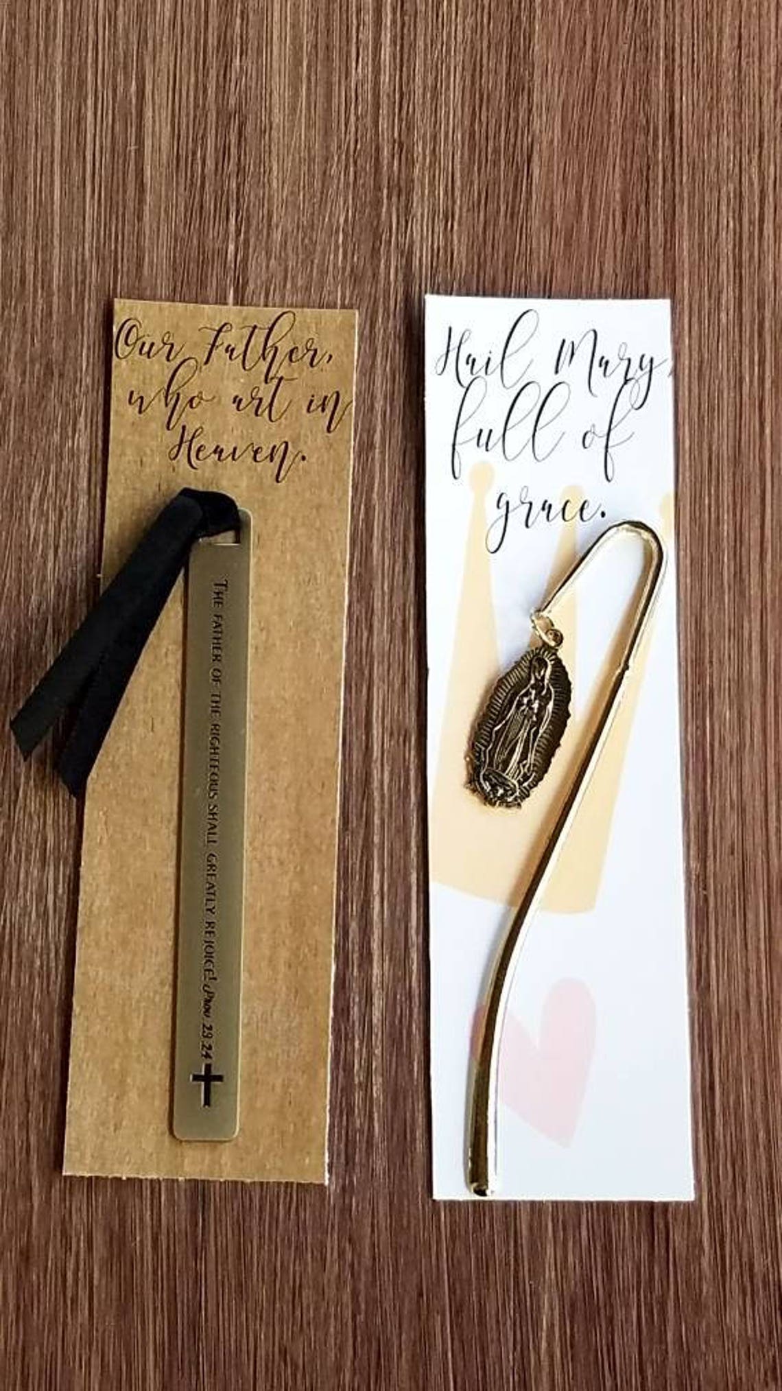 Catholic Christian Bookmarks Keepsakes Virgin Mary Our Etsy