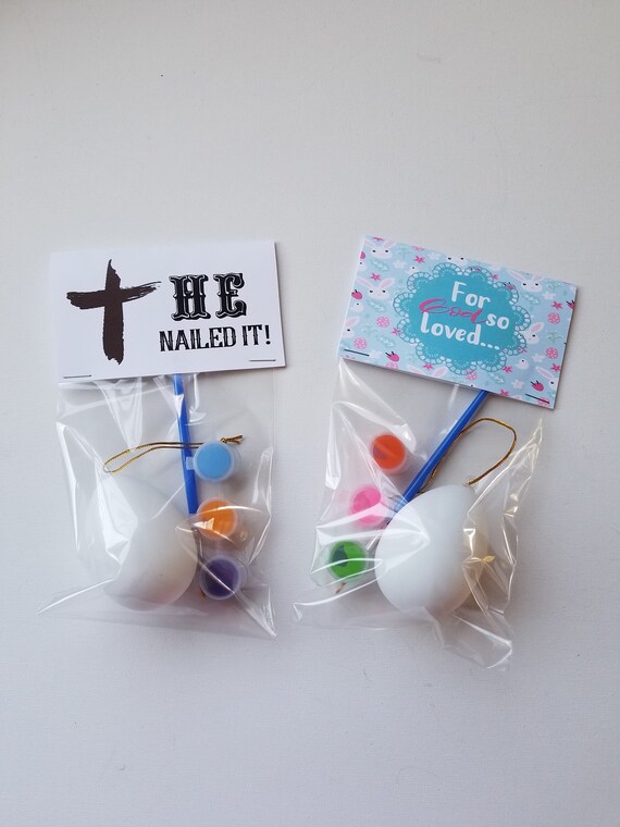 Easter Jesus he is risen catholic christian party favors l non candy classroom treats basket fillers personalized egg decor kits | SET OF 5 Il_570xn
