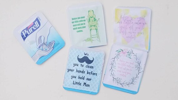 mini hand sanitizer baby shower favors