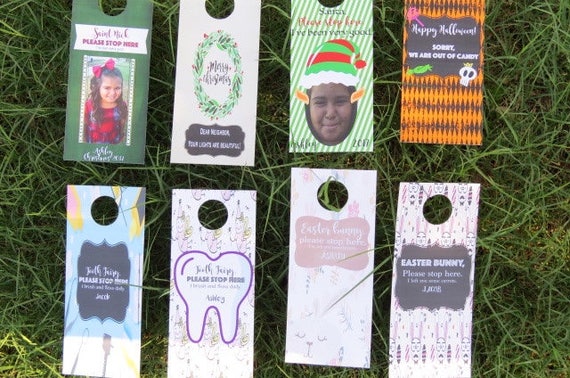 Personalized kids door hangers⎜custom children's gifts⎜holiday milestones⎜Christmas Halloween Easter tooth fairy signs⎜boy girl⎜class gifts Il_570xn