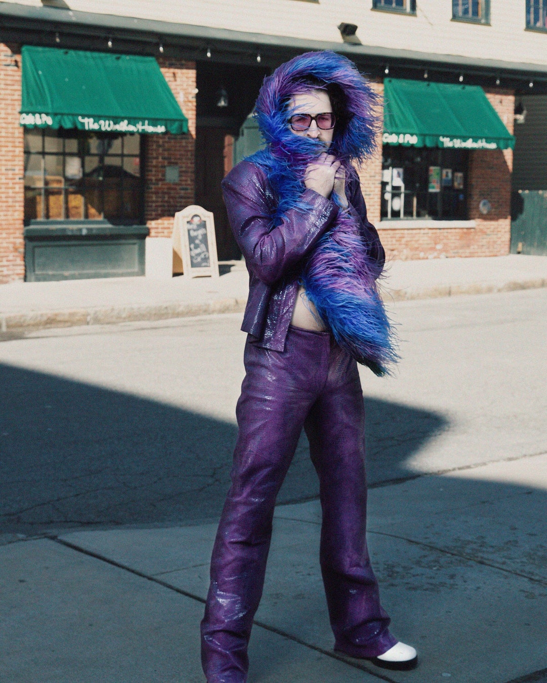 Small-medium 90s Purple Suede Leather Pants Suit by Pelle - Etsy