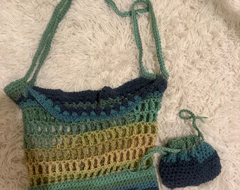 Crocheted Handbag and Coin Purse
