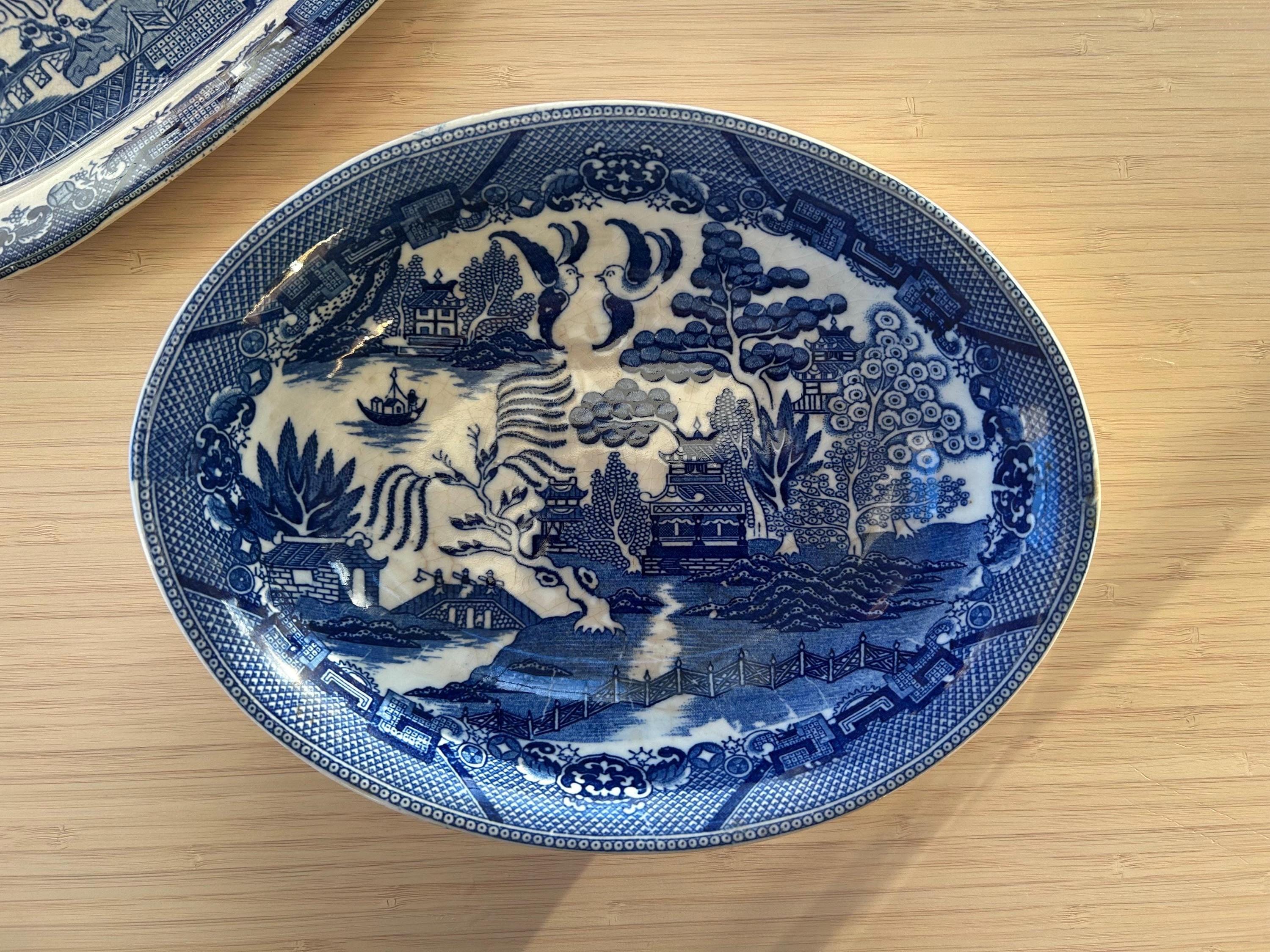 Blue Willow Platter Japan - Etsy