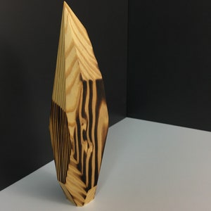 Scorched Southern Yellow Pine Geometric Polygon Sculpture