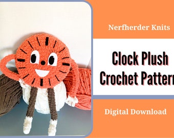 Orange Clock Plush Crochet Pattern - Digital Pattern