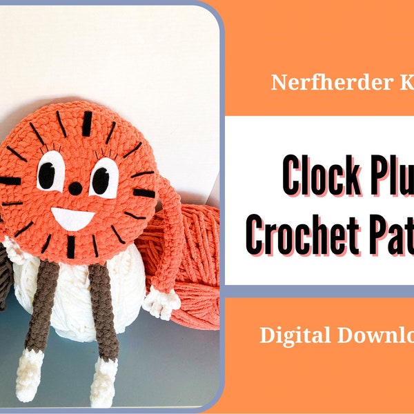 Orange Clock Plush Crochet Pattern - Digital Pattern