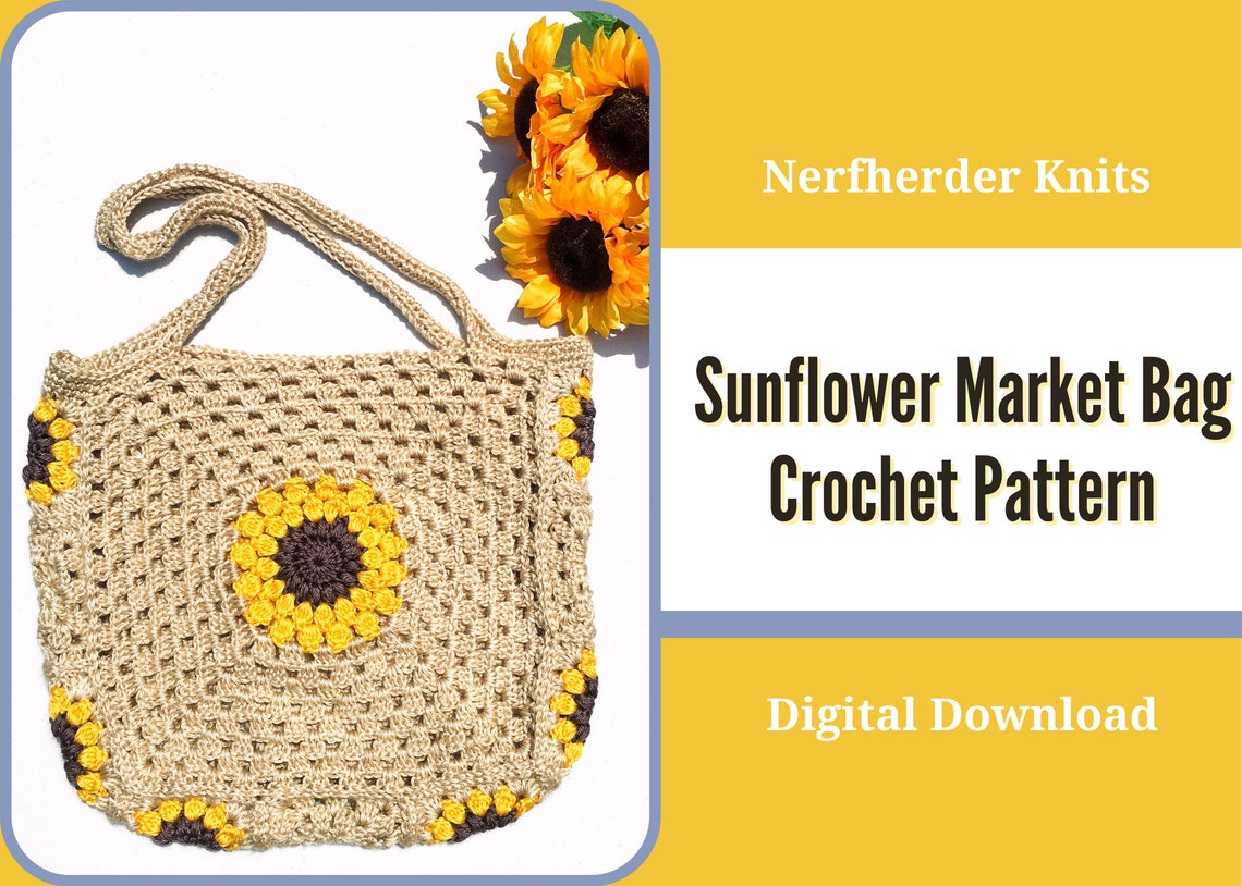 Sunflower Market Bag Crochet Pattern Digital Pattern - Etsy