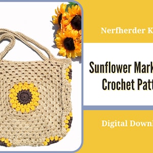 Sunflower Market Bag Crochet Pattern - Digital Pattern