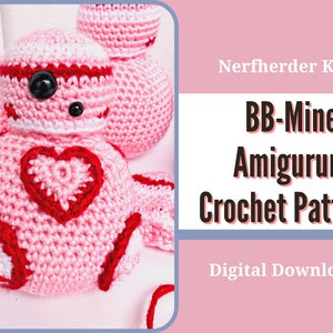 BB-Mine Amigurumi Pattern - Crochet, Valentine, Star Wars, Droid, Stuffed BB-8
