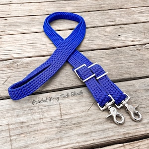 Blue Braided Reins, Custom Reins, Knotted Barrel Reins, Paracord Reins, Barrel Reins, Braided Reins, Reins, Horse Tack, Horse Lead, Tack