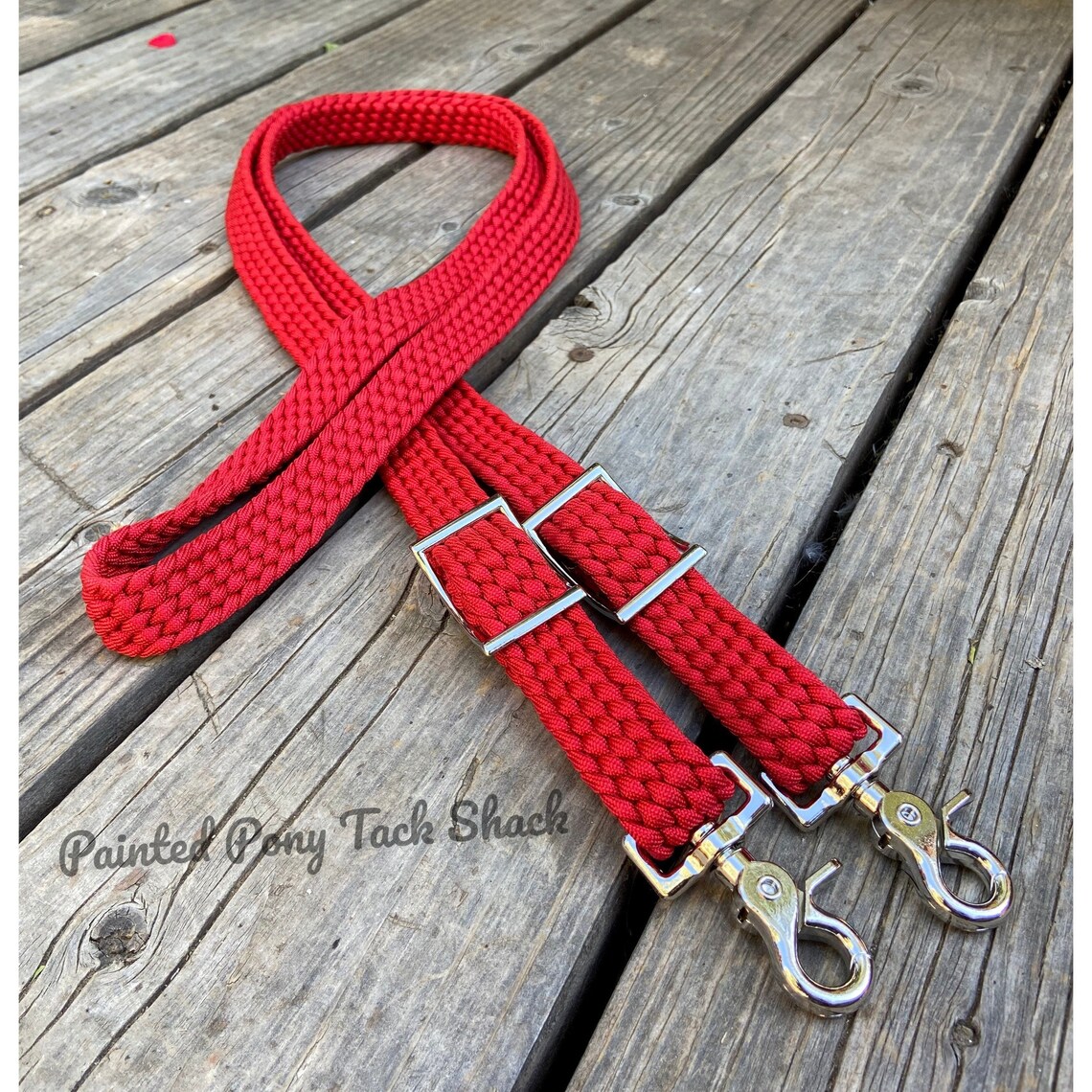 Red Braided Reins Custom Reins Knotted Barrel Reins Etsy