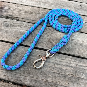 Large 7ft Lavender & Teal Braided Dog Leash, Dog Leash, Dog Lead, Custom Dog Leash, Pet Lead, Pet Leash, Training Leash, Paracord Dog Leash