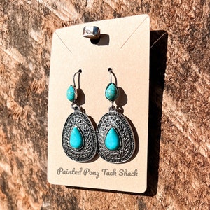 Western Turquoise Water Drop Earrings