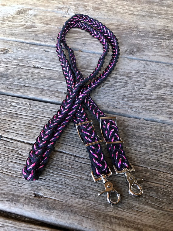 paracord reins barrel reins Lemonade hand braided paracord barrel reins