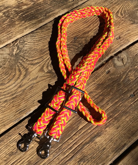 paracord reins barrel reins Lemonade hand braided paracord barrel reins