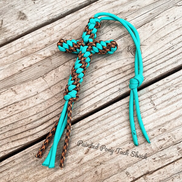 Teal Leopard Saddle Cross Charm, Saddle Cross, Saddle Charm, Horse Tack, Paracord Cross, Cross, Decor