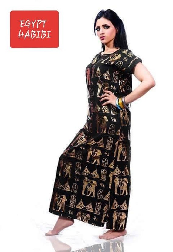 black and gold egyptian dress