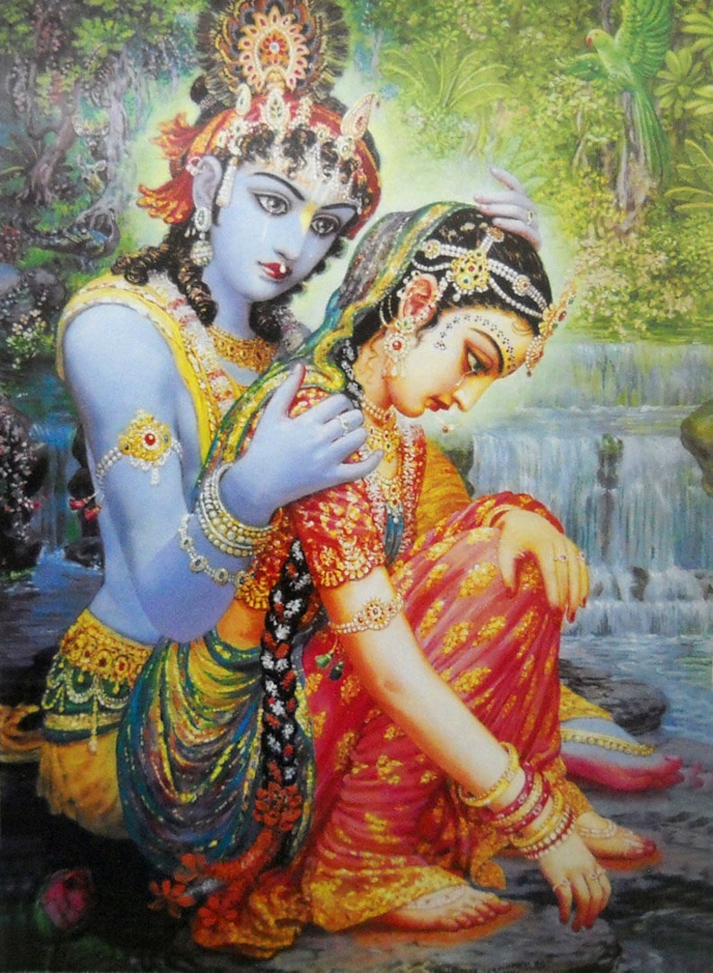 Mohini Radha/crying Lord Krishna and Radha/ Exotic Large Hindu God ...