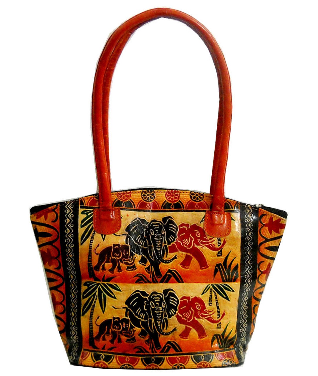 Buy Shantiniketan Leather Shopping Bag Village Scene Design Hand Painted  Embossed Hippie Boho Women's Bag Online in India - Etsy