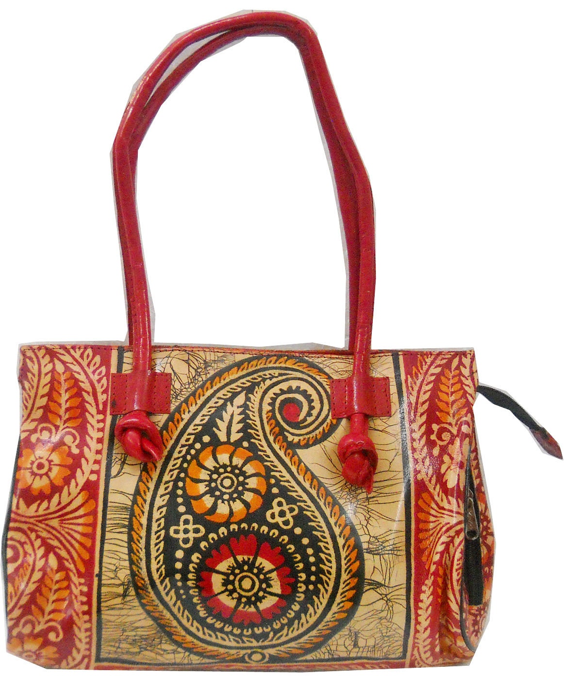 Crafts of India Royal Elephants antique Design 100% Genuine Pure  Shantiniketan Leather Shoulder Bag