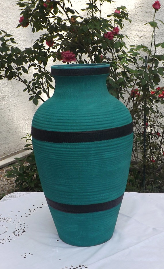 Vintage Floor Vase Mediterranean Vase Salonfein Unikat Etsy