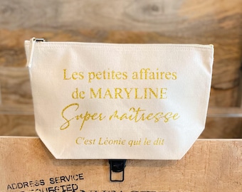 100% customizable pouch / super teacher / personalized pouch / customizable pouch / personalized toiletry bag