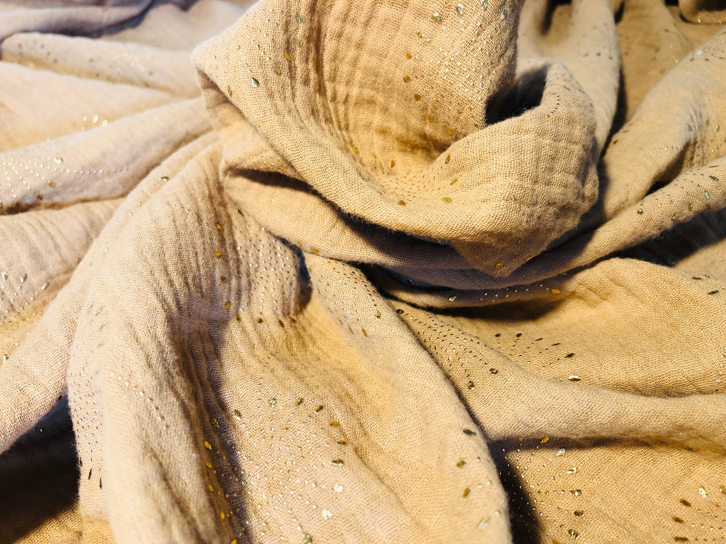 Tétra Gaze de Coton Lange Camel