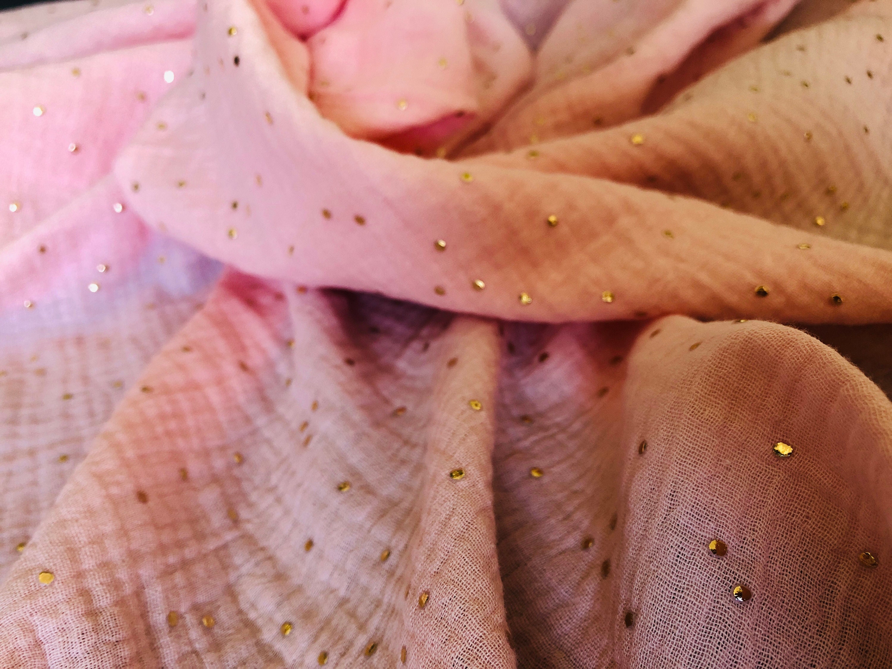 Tétra Gaze de Coton Lange Rose Poudré