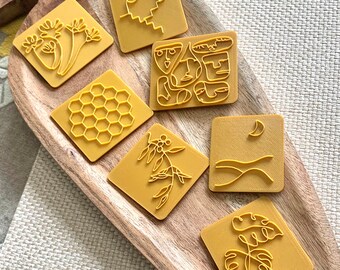 Seven Stamp Bundle I Art Stamp I Texture I Clay Emboss I 3D Printed Stamp I Polymer Clay Tool I Clay Tools I Jewellery Making