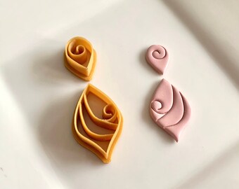 Twirling Muster Cutter Set I Ohrring Cutter I 3D GedrucktEr Cutter I Fimo Werkzeug I Ton Formen I Ton Werkzeuge I Schmuckherstellung I Cutter