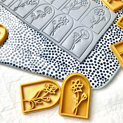 Flower Polymer Clay Stamp I Pottery Stamp I Polymer Clay Tools Etsy