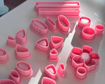 Multi Coloured Pastel Ring Making Mega Set (54 Ring Making Tools)I Cutters I Ring I 3D Printed Cutter I Polymer Clay Tool I Ring Cutters