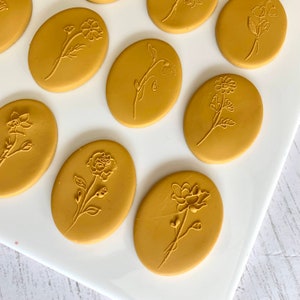 Birth Flower Acrylic Polymer Clay Stamp I Art Stamp I Texture I Clay Deboss I Acrylic Stamp I Polymer Clay Tool I Clay Tools