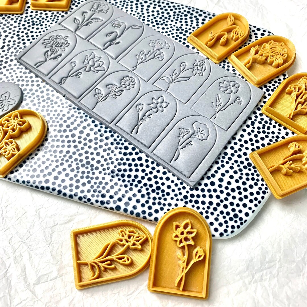 Birth Flower Polymer Clay Embossing Stamp I Art Stamp I Texture I Clay