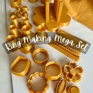 Ring Making Mega Set (Set Includes 54 Ring Making Tools)I CuttersI Ring I 3D Printed Cutter I Polymer Clay Tool I Clay Shapes