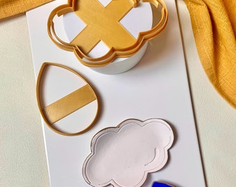 Cloud And Raindrop Trinket Dish Polymer Clay Cutter I Trinket Dish I 3D Printed Cutter I Polymer Clay Tool I Clay Shapes I Ring Dish