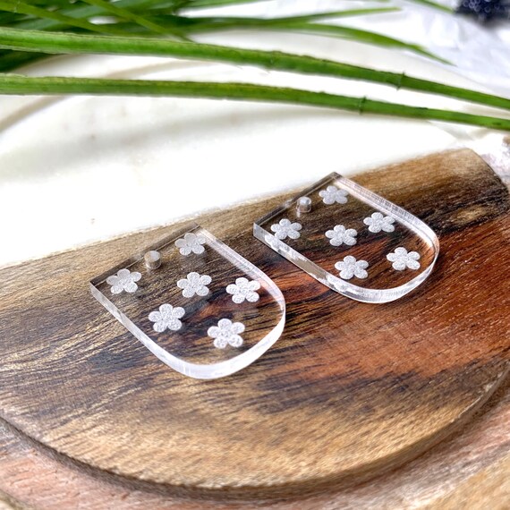 Arch With Flower Acrylic Components I Acrylic Earring Blanks I