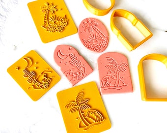 Set di taglierini e timbri I Taglia orecchini I Taglierina stampata in 3D I Strumento di argilla polimerica I Forme di argilla I Strumenti di argilla I Creazione di gioielli
