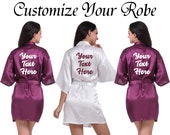 Custom Robe Personalized Robe Your Text Here Robe Wedding Robe Name Robe Customize Robe Bridal Robe Wedding Party Robe Bridal Shower Robe