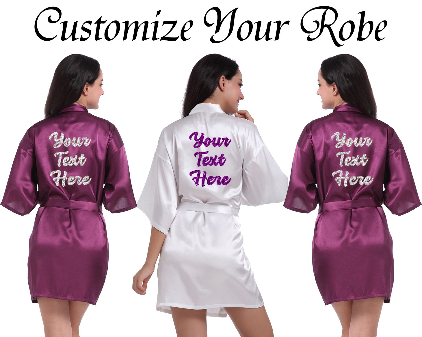 Custom Robe Personalized Robe Your Text Here Robe Wedding Robe Etsy