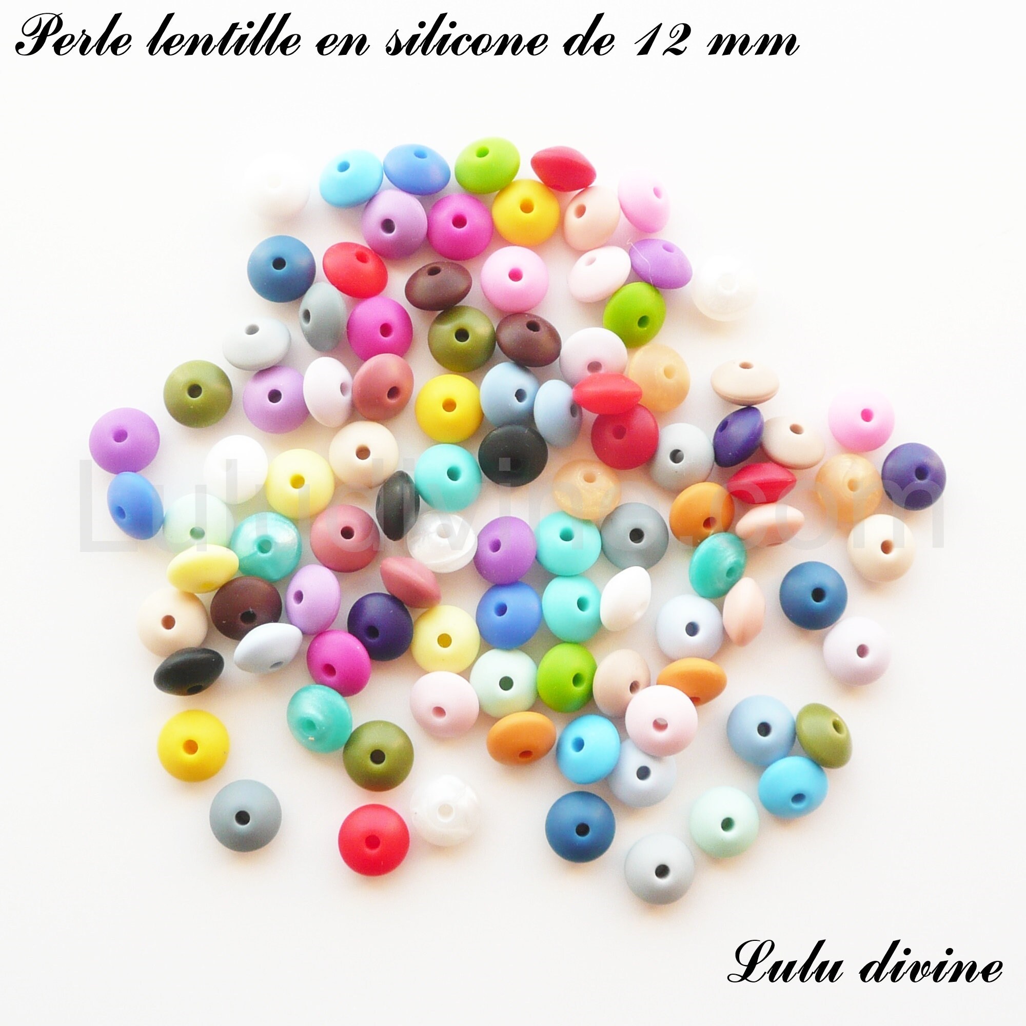 Orange lot de 10 perles Perle lentille en silicone de 12 mm Orange lot de 10 perles Perle lentille en silicone de 12 mm