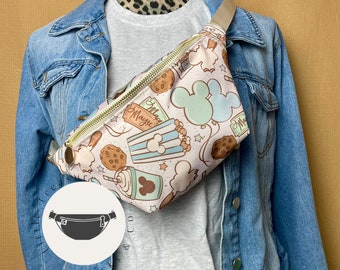 Blue Magical Popcorn Snacks Mouse Halloween Party Fanny Pack Waist Bum Bag // READY TO SHIP! Free Shipping!