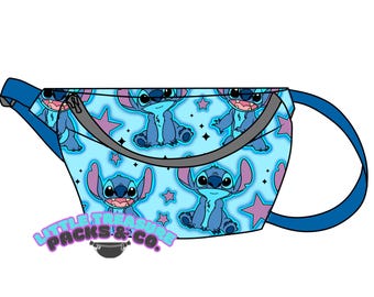Blue Alien Fanny Pack Waist Bum Bag