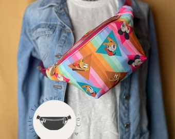 Retro Vintage Stripes Magical Six Friends Fanny Pack Waist Bum Bag